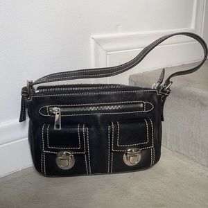 Marc Jacobs Sofia Tumbled Calf Dark Black Handbag